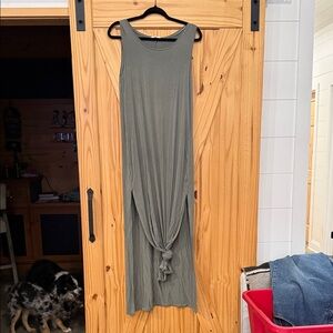 Z Supply Grey Maxi Dress with Knot Detail